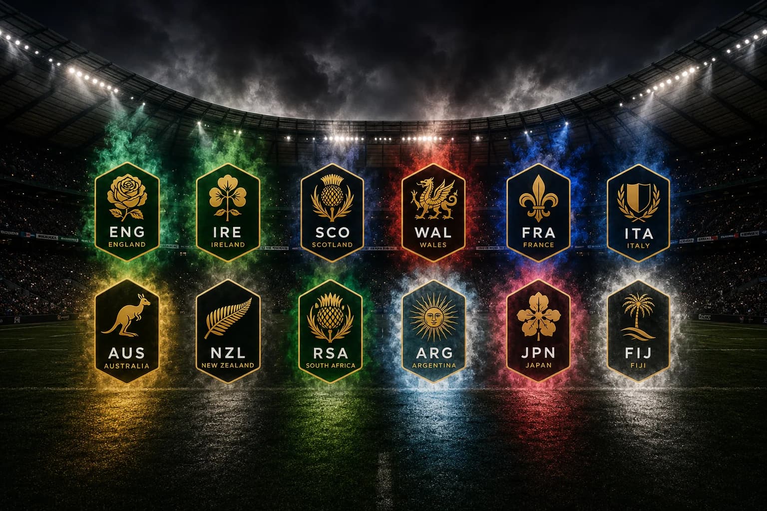 The twelve Nations Cup teams — Follow Your Team at Twickenham